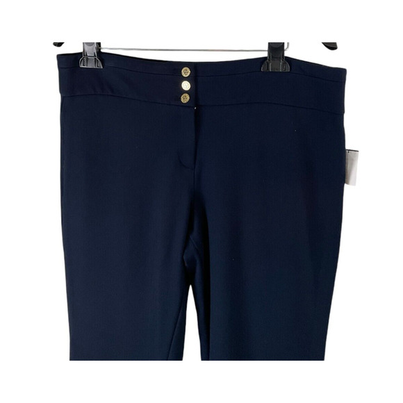 Anne Klein Navy Blue Pants Size 12 Tailored Flat Front Back Pocket Office Casual - Picture 8 of 10
